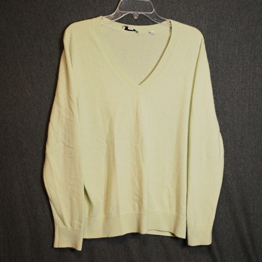 Vince Women's M Cashmere V-Neck Sweater Lime Green